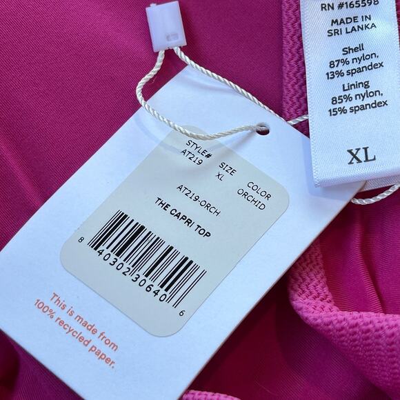 Andie The Capri Swim Top Size XL Color Orchid Pink Bandeau Straps NWT - Picture 11 of 15